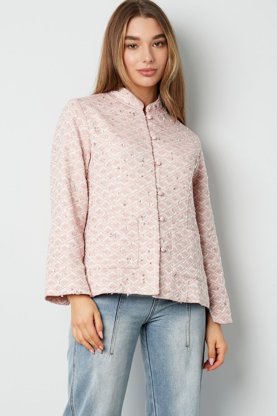 Fabric jacket with glitter - pink Picture5